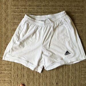 White adidas soccer shorts clima lite